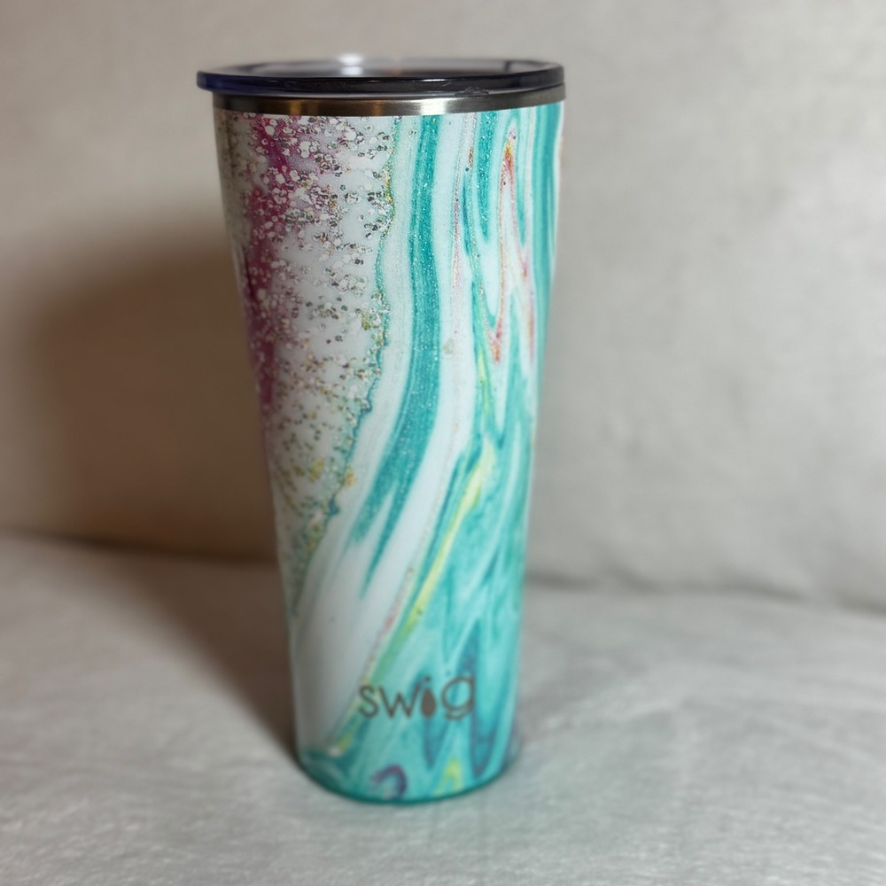 Swig Life Wanderlust 32oz Insulated Tumbler - Stainless Steel - Turquoise/White